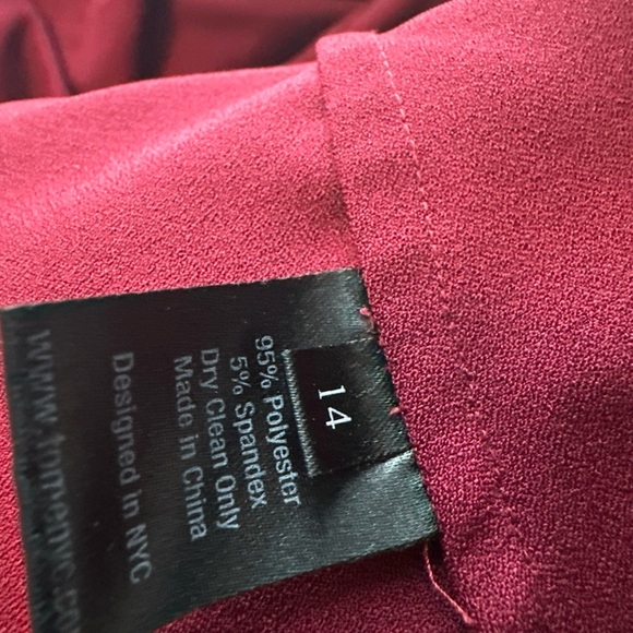 Tome NYC Women's Tie Front V-Neck Dress burgundy Sz 14 - Picture 4 of 4